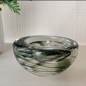 Artland Scandia Green Swirl Glass Tealight/Votive Candle holder/Paperwei…